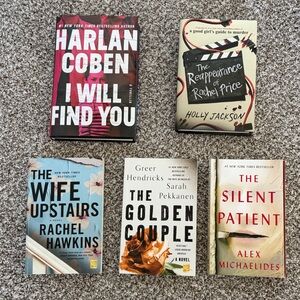 Bundle of Mystery/Thriller Books: 2 BRAND NEW HARD COVER and 3 paperback